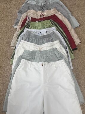 bundle of 8 athletic shorts assorted colors assorted brands